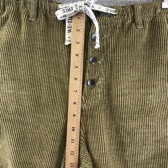 We The Free Corduroy Button Fly Cropped Pants Women's Medium Olive Green Casual - Picture 5 of 6